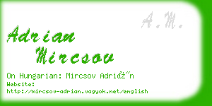 adrian mircsov business card